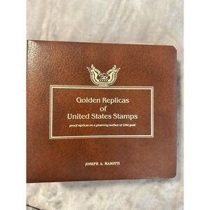 Golden Replicas of United States Stamps Postage, Lot‎ Of 16, Binder, 22kt gold